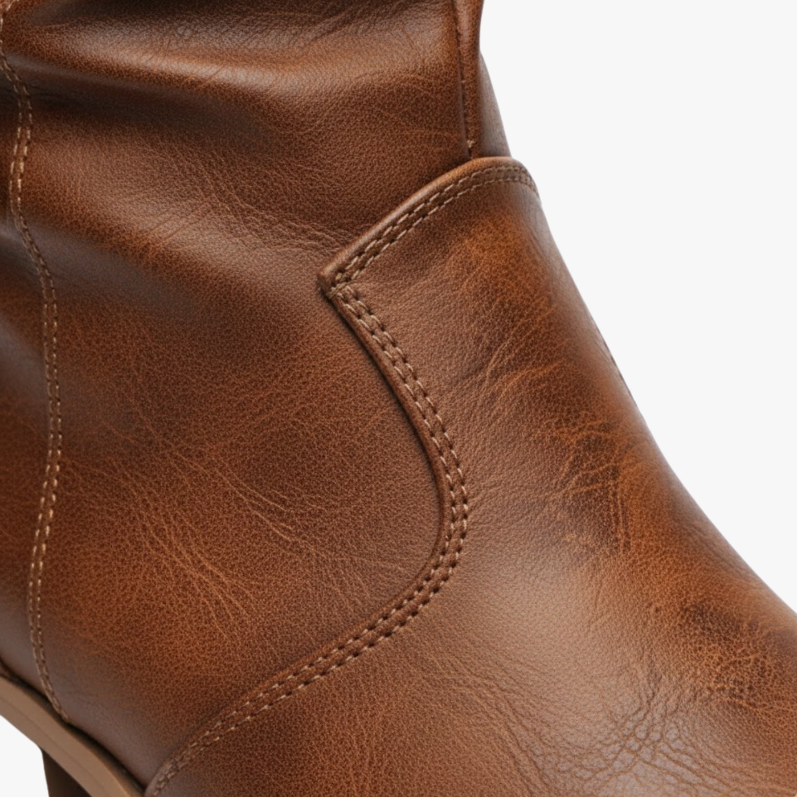 Fashionable Women's Denim Boots Medium High Heel Western Style Boots With Scrunch