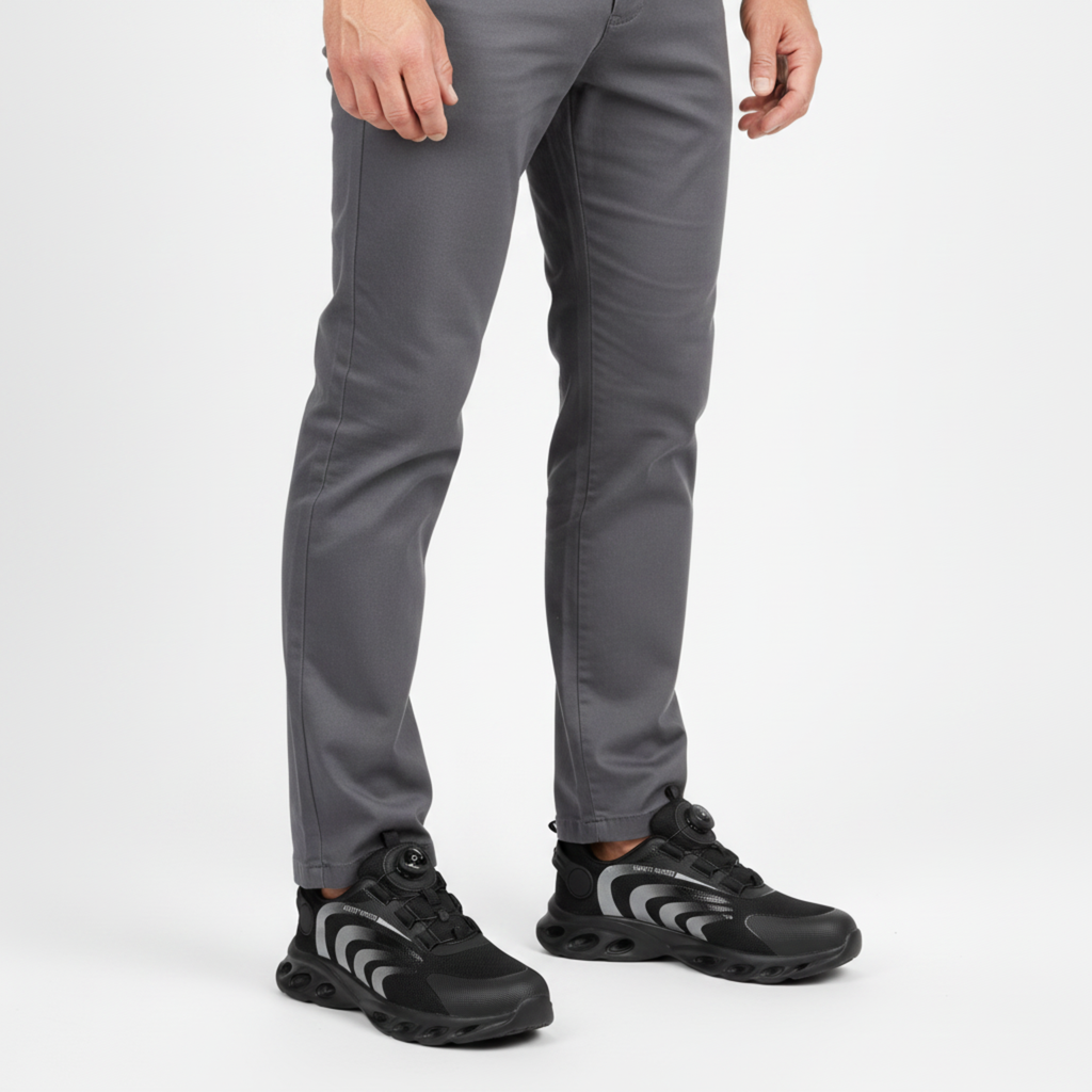 Chaussures de sécurité pour homme à embout en acier, bouton rotatif, anti-perforation, bottes de travail industrielles