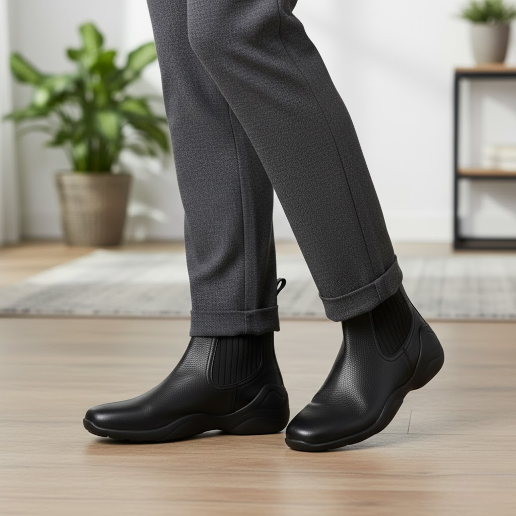 Nuovi stivaletti da donna in pelle morbida elasticizzata, autunno/inverno, flessibili, stile Chelsea alla moda