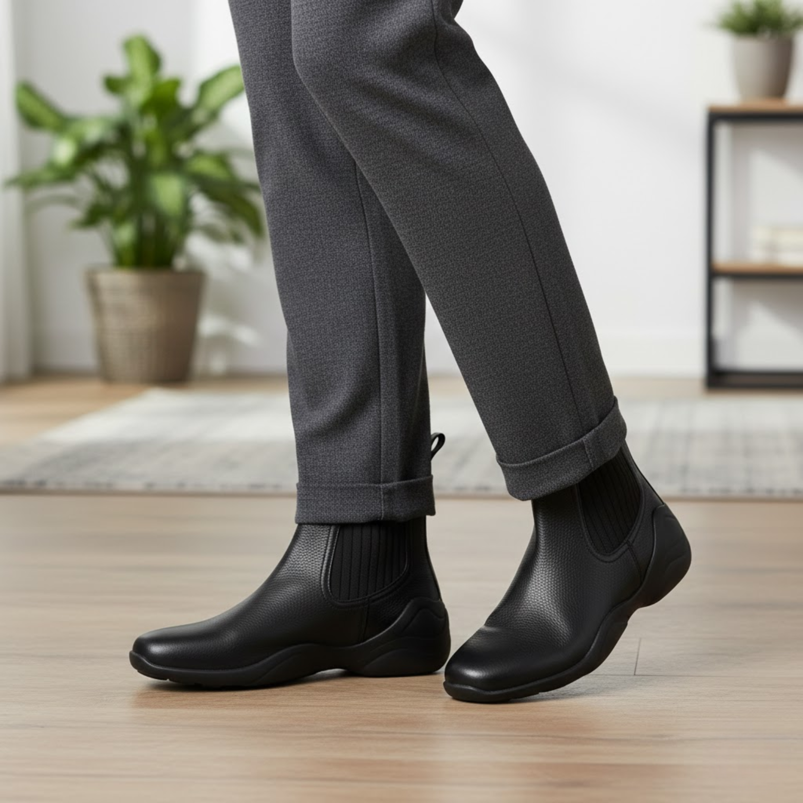 Nuovi stivaletti da donna in pelle morbida elasticizzata, autunno/inverno, flessibili, stile Chelsea alla moda