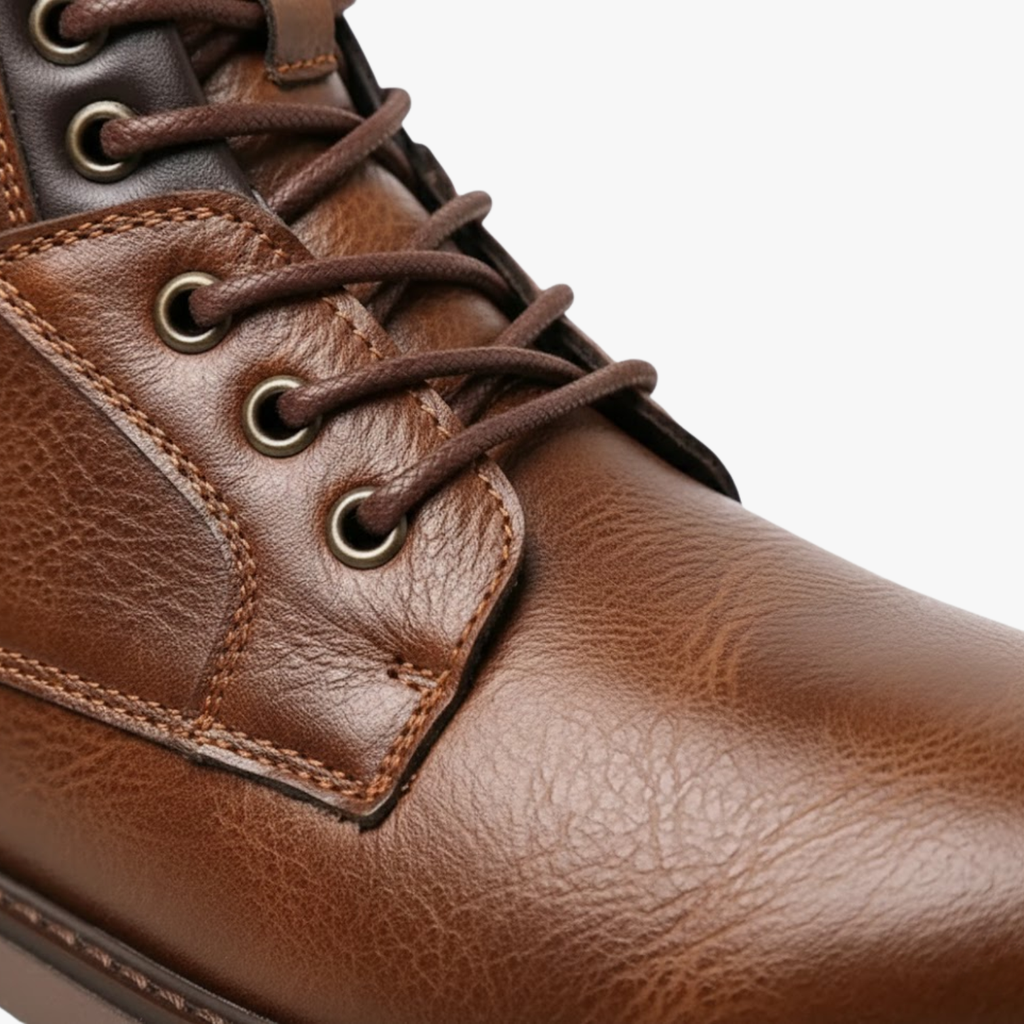 Leather Men Ankle Boots High Top Shoes Outdoor Work Casual Shoes Motorcycle Military Combat Boots