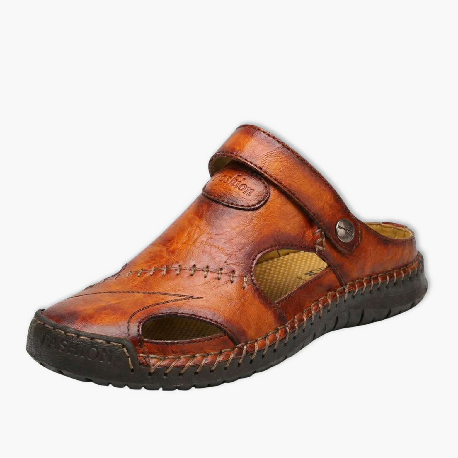 Soft Leather Slides Male Summer Beach Platform Sandals