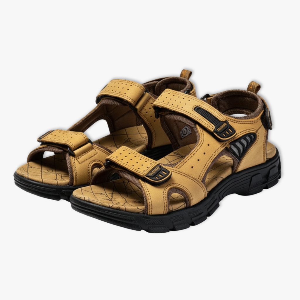 Sandales classiques décontractées d'extérieur en cuir véritable pour hommes
