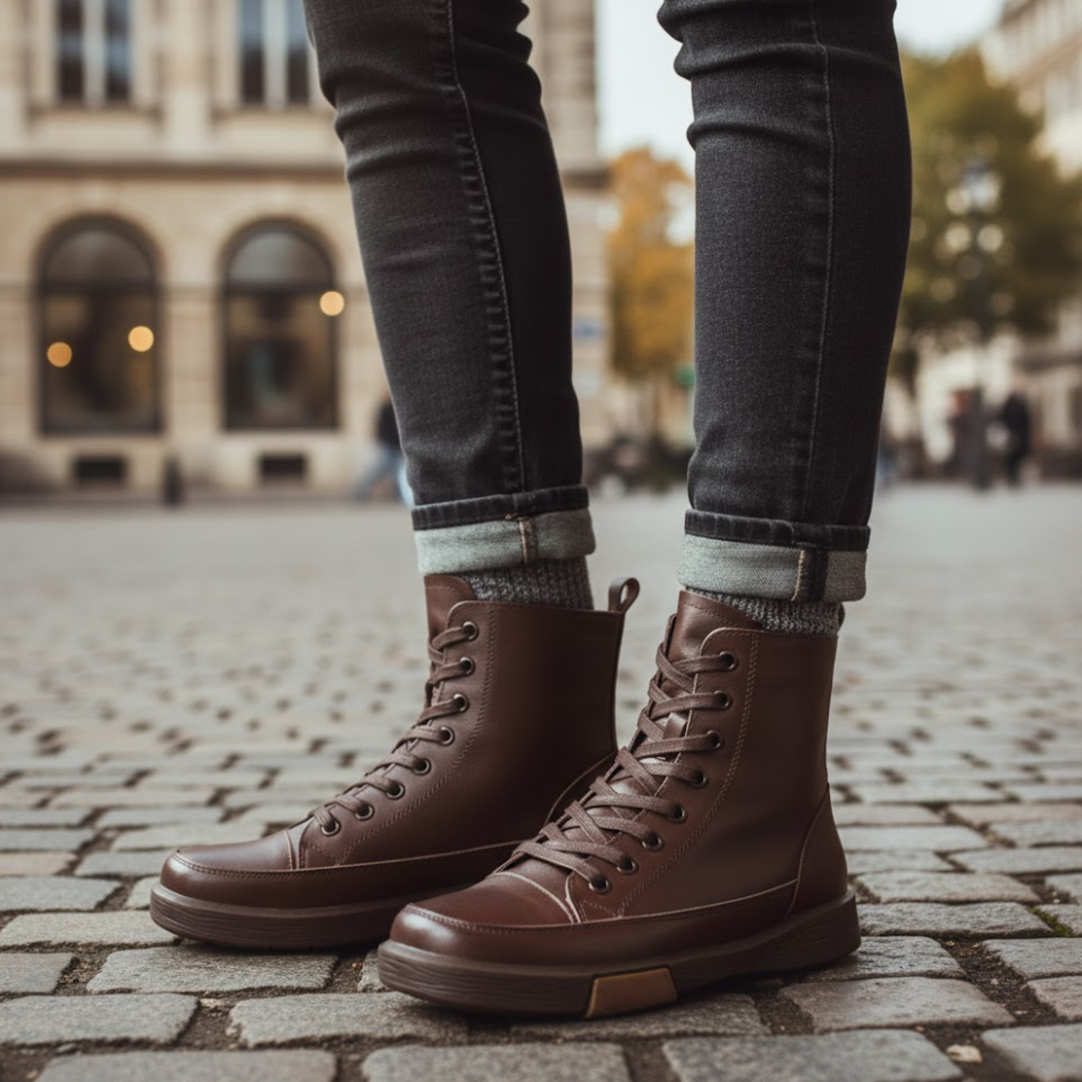 DRKANOL Women Genuine Leather Short Boots Retro Handmade Winter Warm Flats Ankle Boots