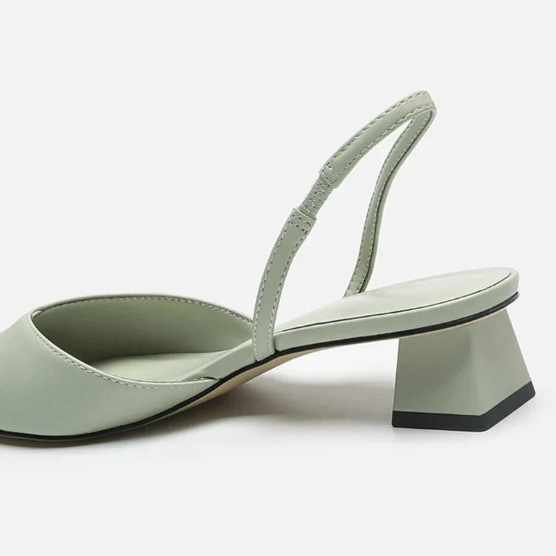 Escarpins à bout pointu et bride arrière pour femmes avec talon bloc bas ergonomique