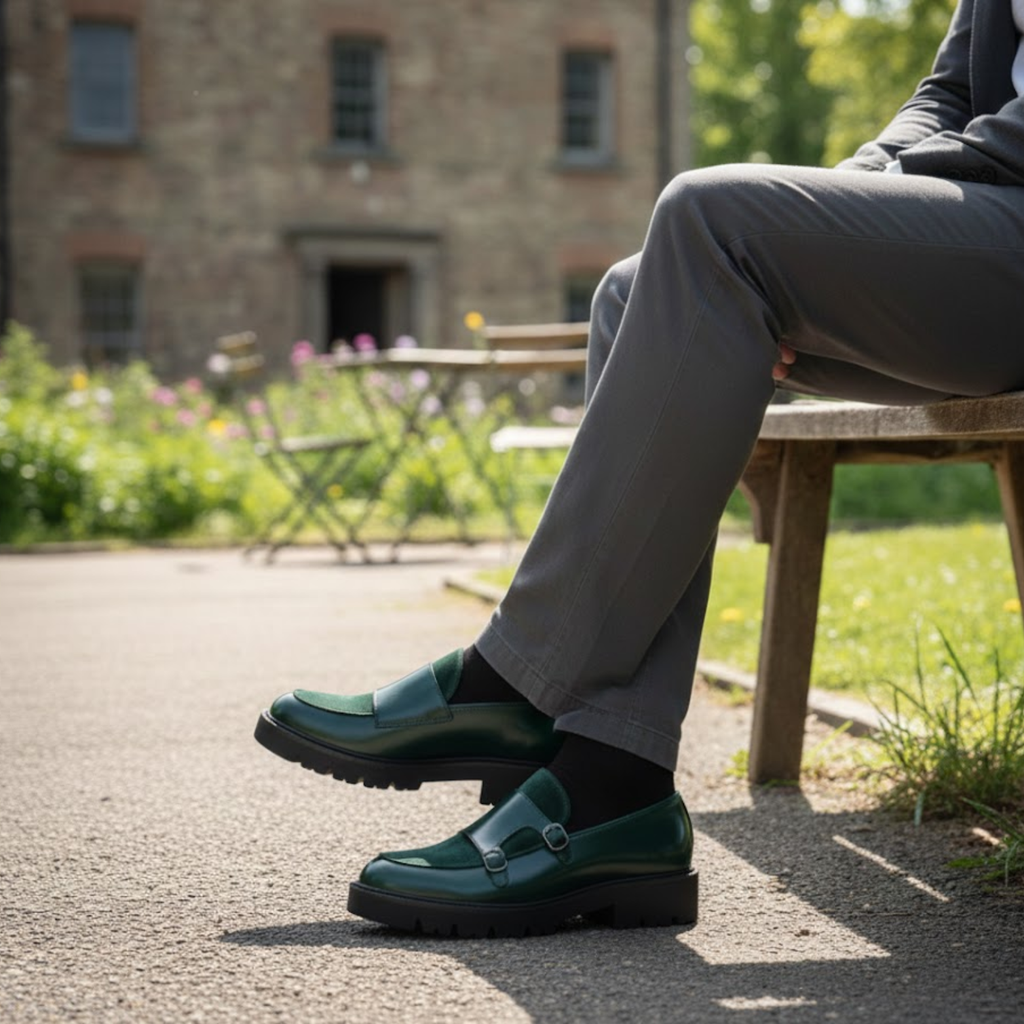 Loafers Men Leather Shoes Thick-soled British Style