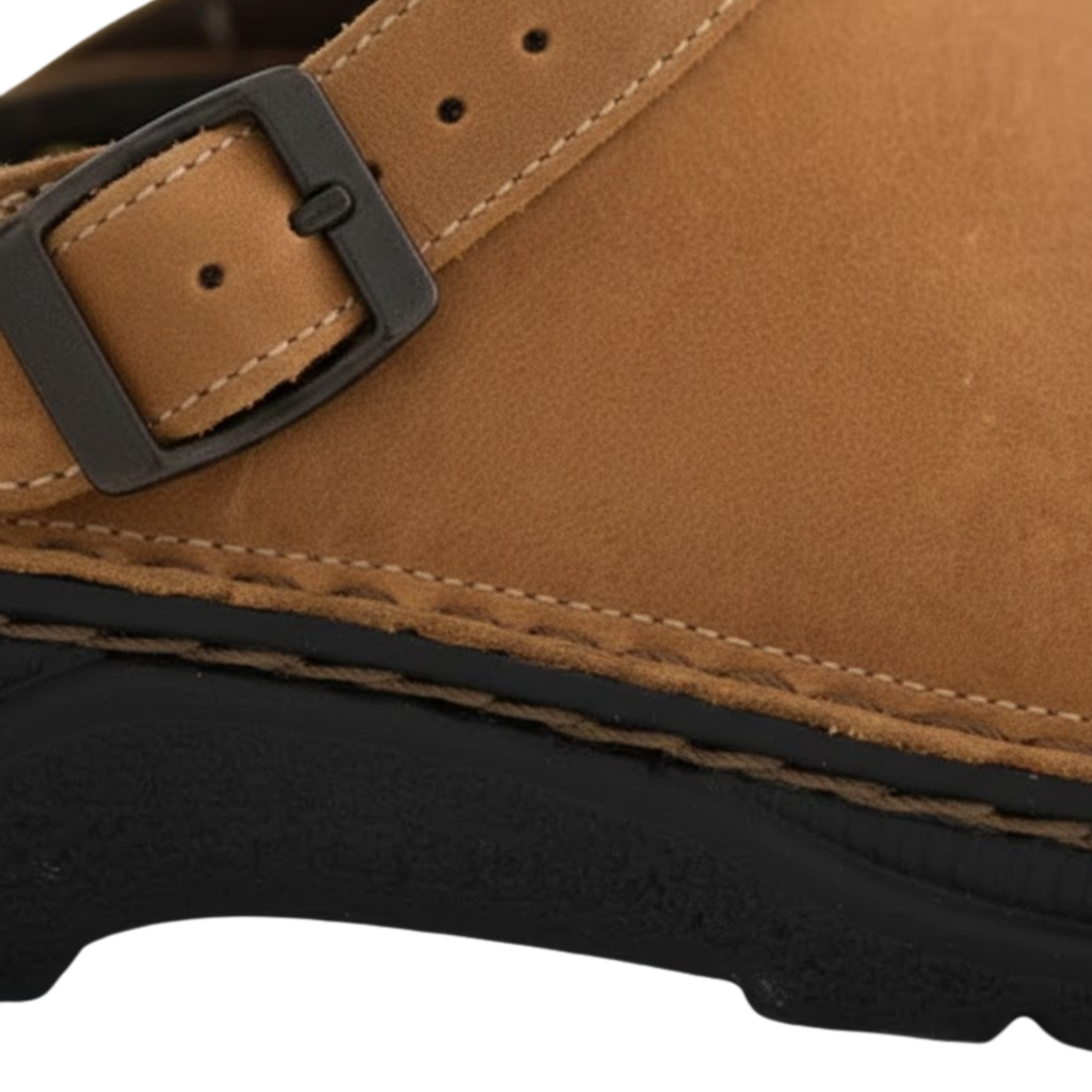 New Men's and Women's PU Leather Summer Slippers Vintage Soft Bottom Slip-on Beach Sandals