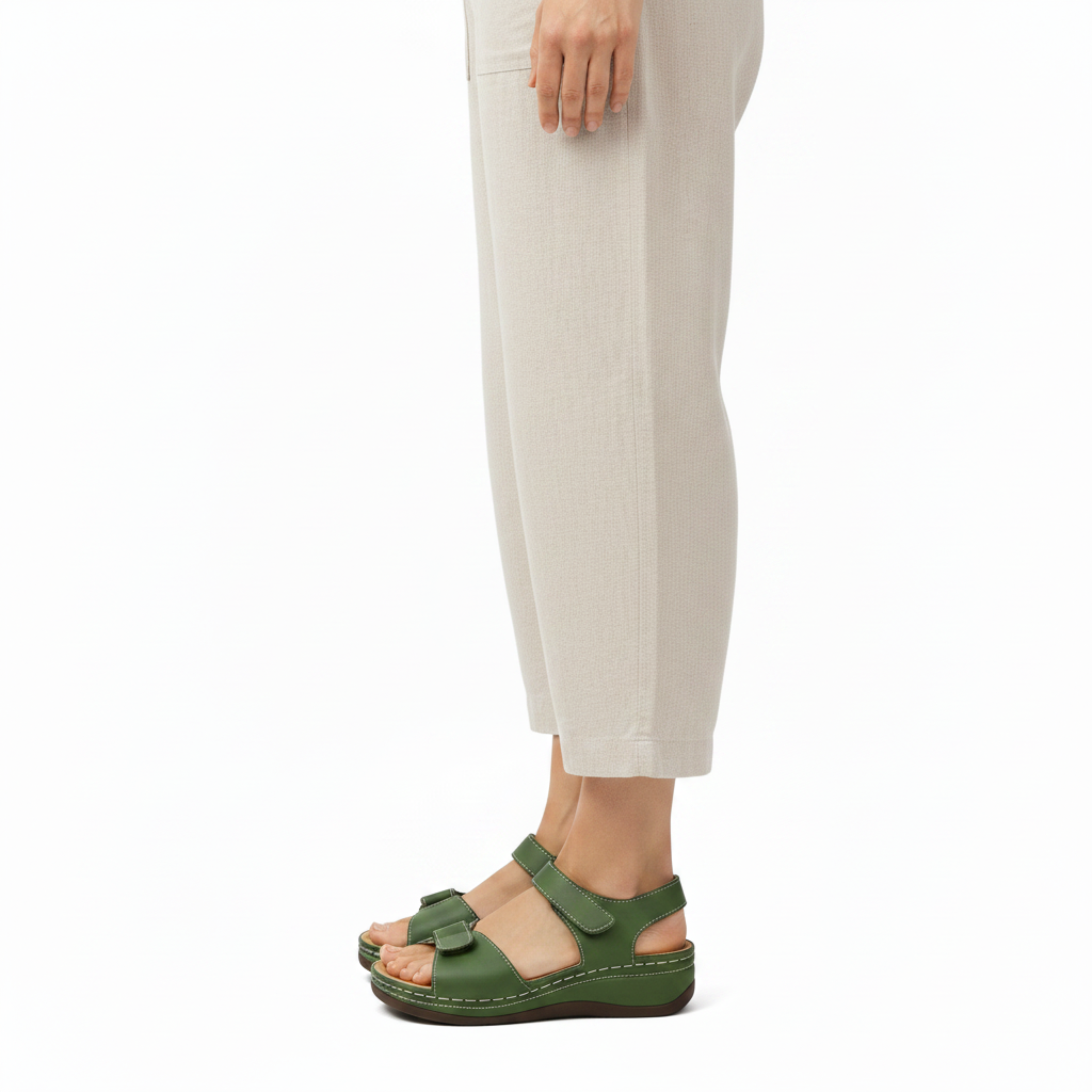 Sandalias ortopédicas de cuña para mujer, transpirables, con punta abierta, para caminar