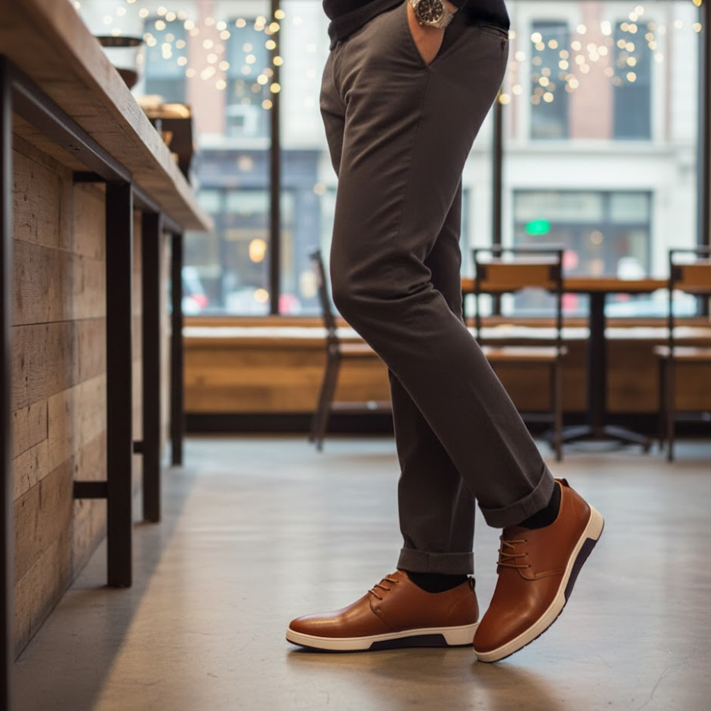 Men Casual Shoes Mesh Breathable Flat Business Leather