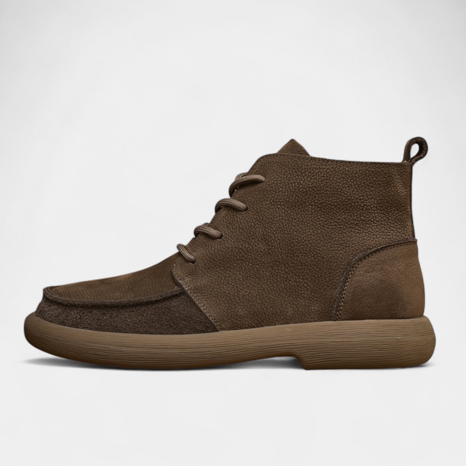 Bottes chevilles pieds nus en cuir véritable pour hommes, boîte à orteils large, semelle plate, chaussures à lacets