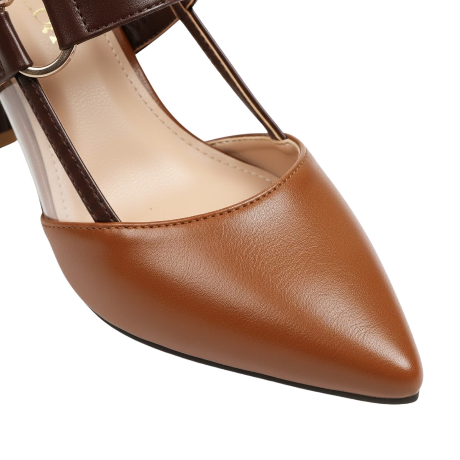 Women Pointed Toe Block High Heel Sandals Slingback