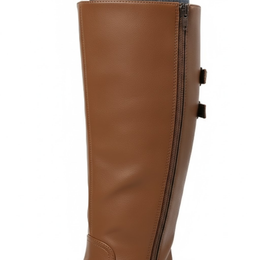 Women's Leather Platform Combat Knee High Boots