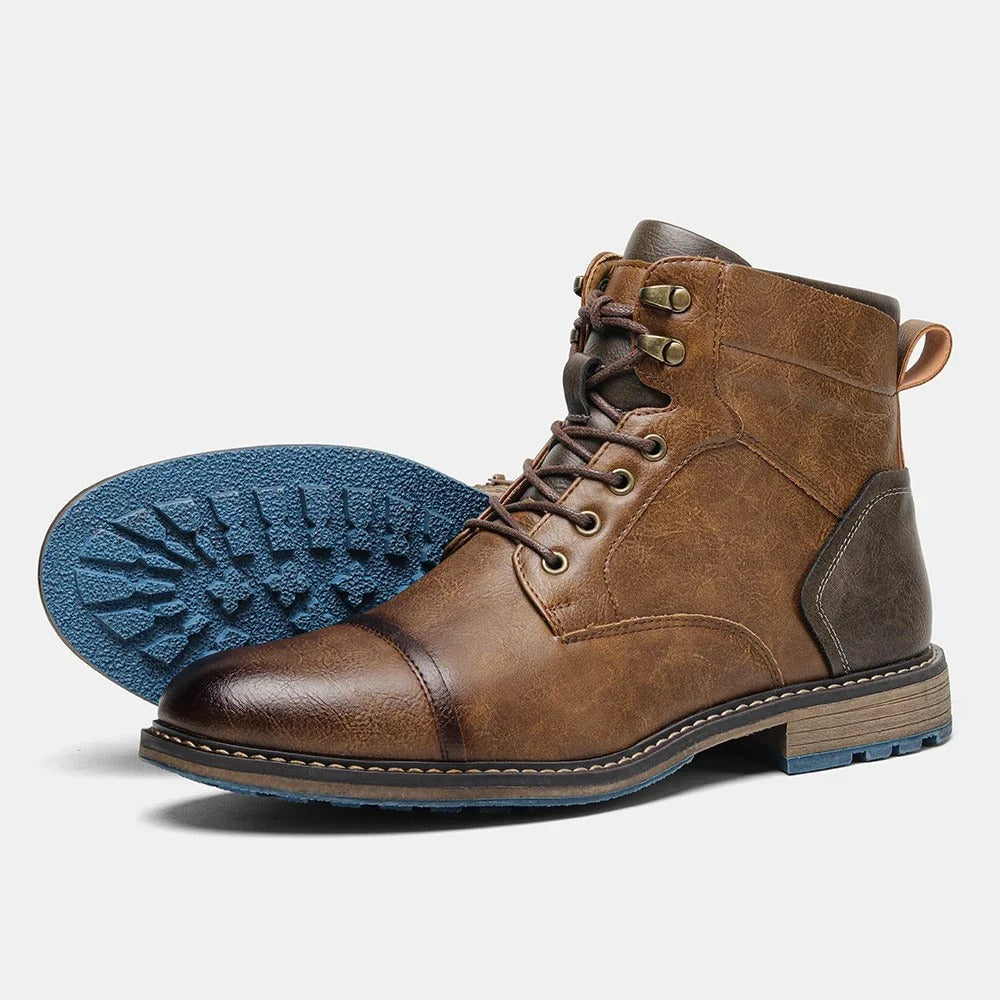 Ghete bărbătești confortabile din piele vintage – construcție durabilă, stil clasic atemporal