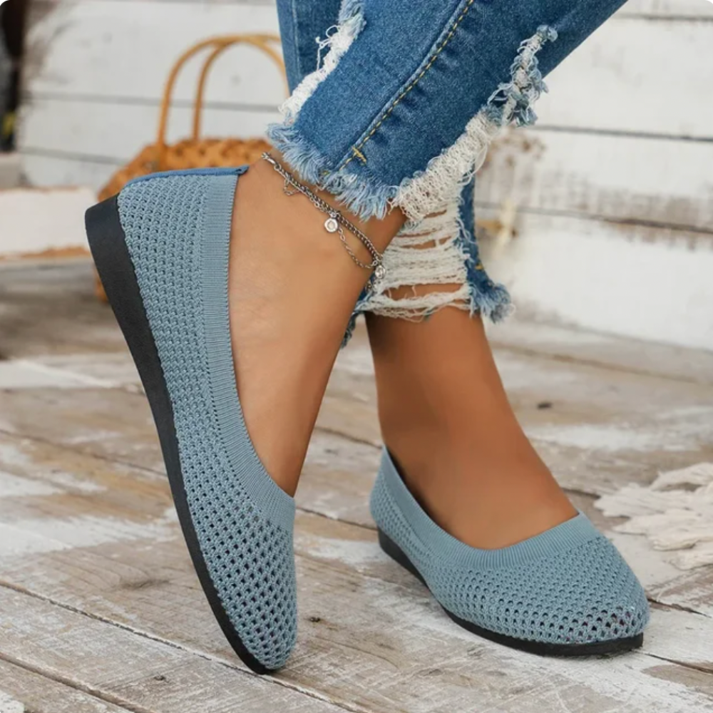 Ballerine ortopediche traspiranti in mesh con punta larga e supporto