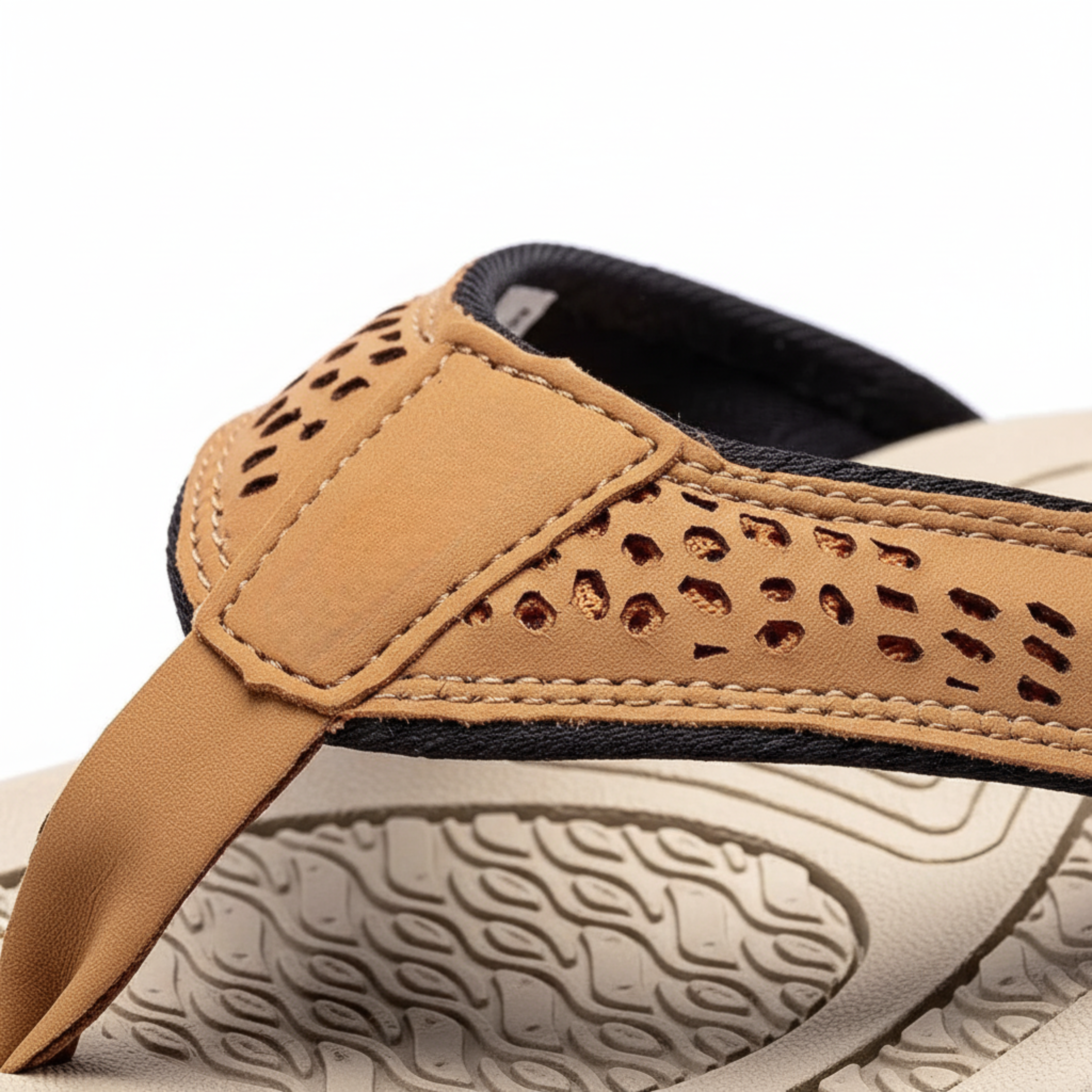 Tongs de sport orthopédiques pour homme avec soutien de la voûte plantaire, sandales de plage en cuir PU