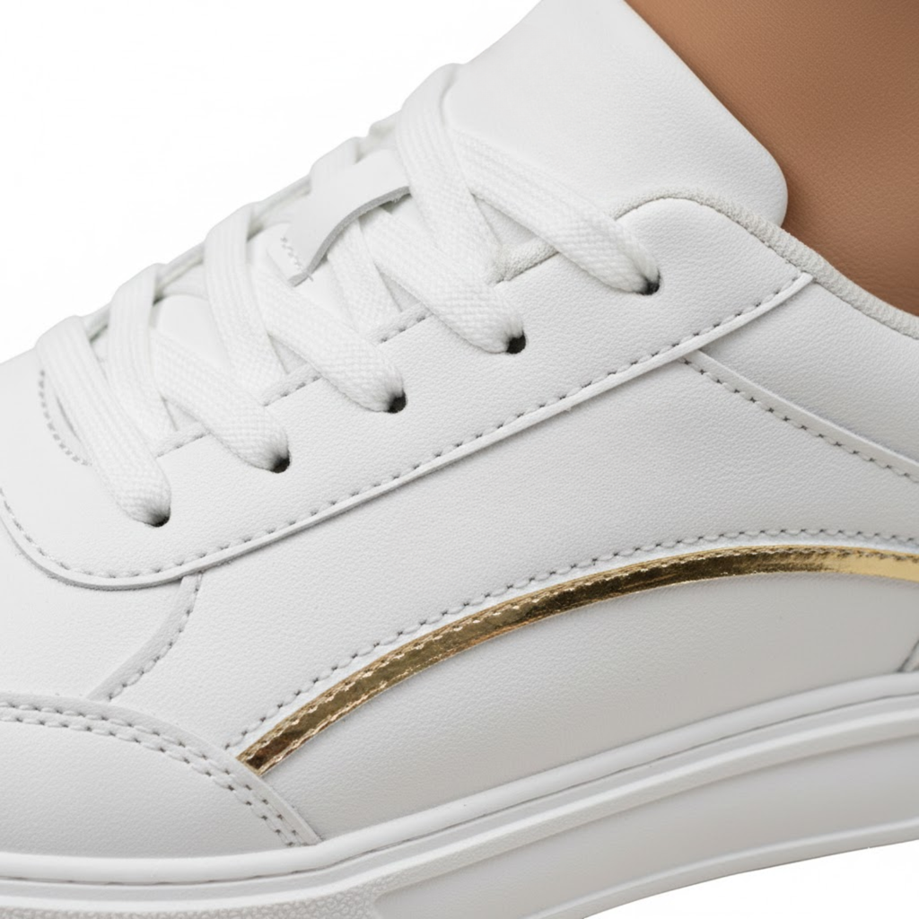 Baasploa Women's Premium Leather Platform Sneakers Anti-Slip Comfort Athletic Skate Shoes