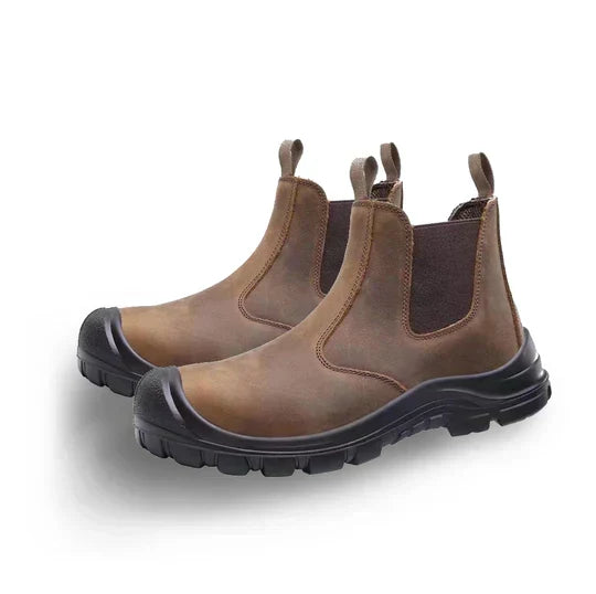 Men's Orthopedic Steel Toe Safety Work Boots – Waterproof, Non-Slip Sole
