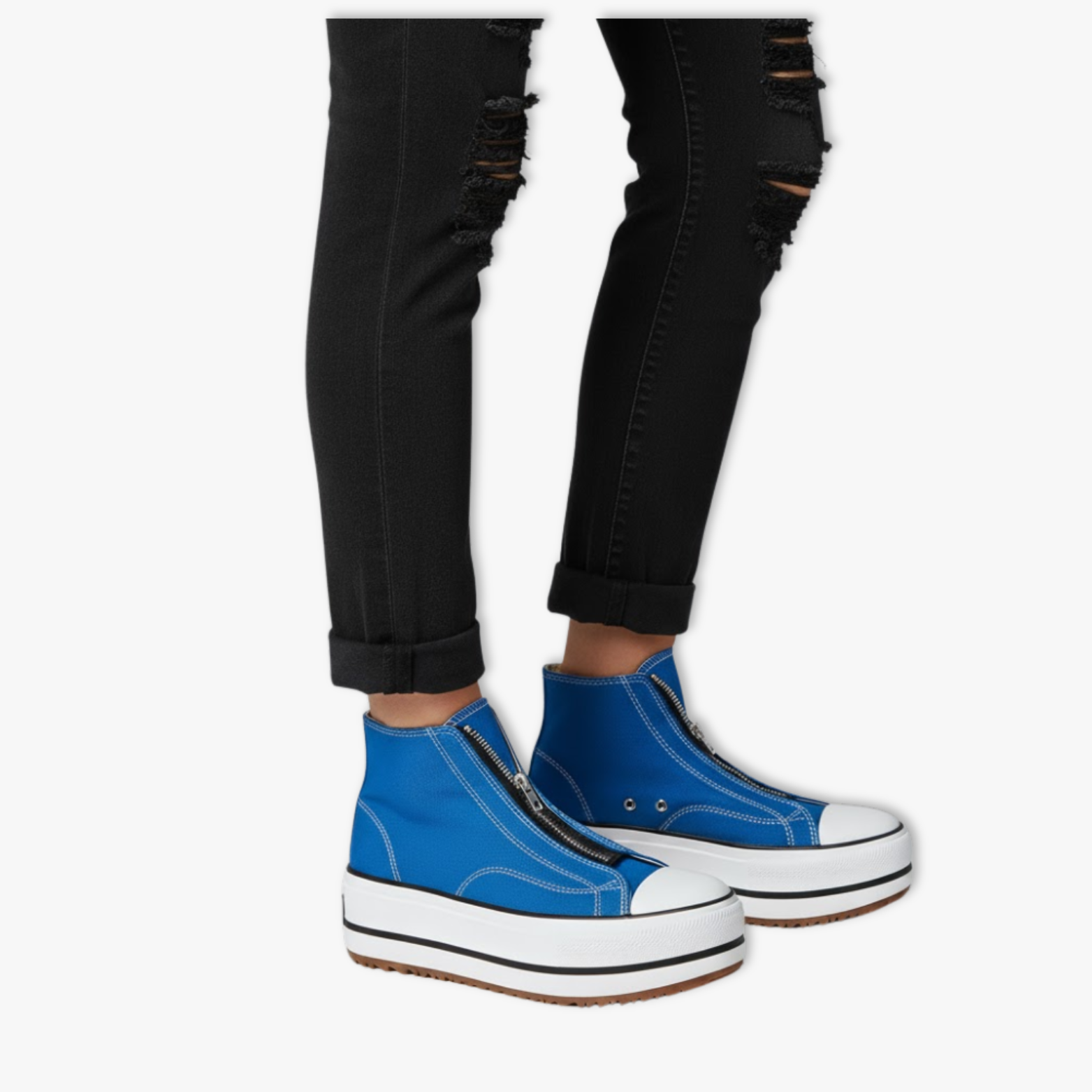 Women’s High-Top Platform Sneakers with Chunky Vulcanized Sole
