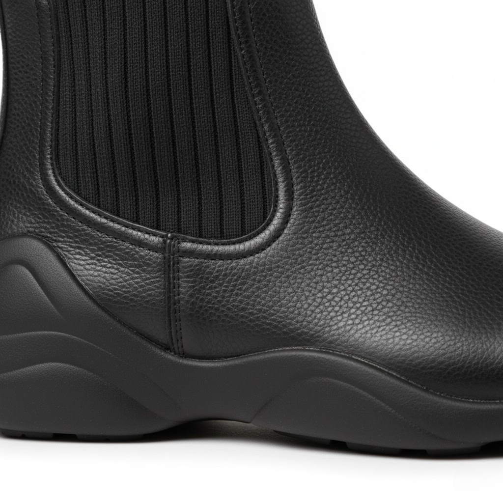 Nuovi stivaletti da donna in pelle morbida elasticizzata, autunno/inverno, flessibili, stile Chelsea alla moda