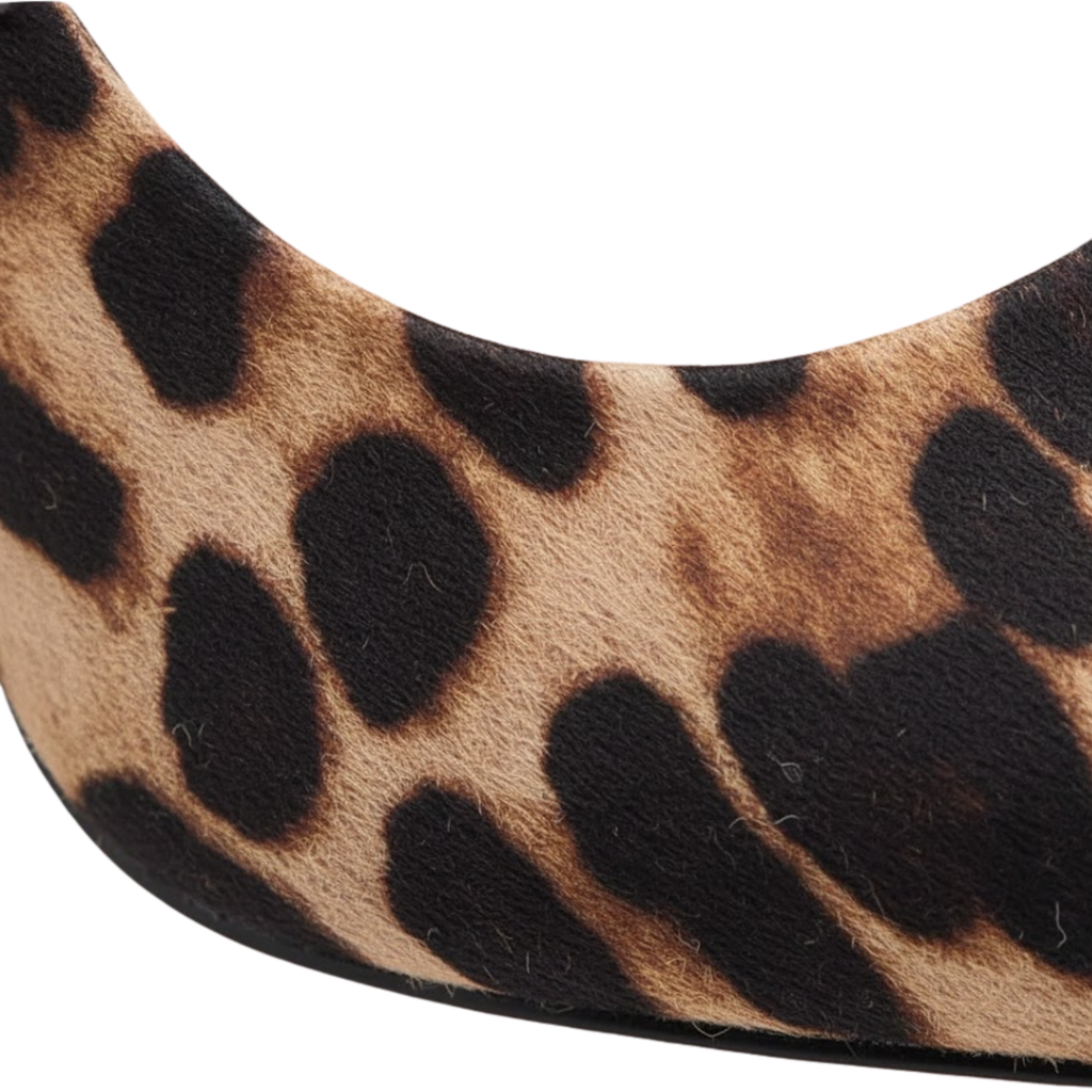 Leopard Print High Heels Pointed Toe Thin Heel Mule Sandals