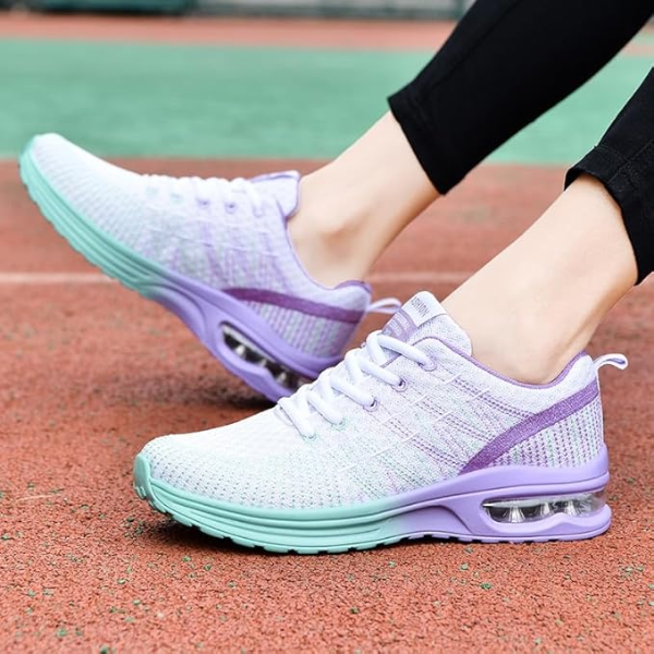 Scarpe ortopediche da passeggio per donna con supporto dell'arco e tomaia in rete d'aria traspirante