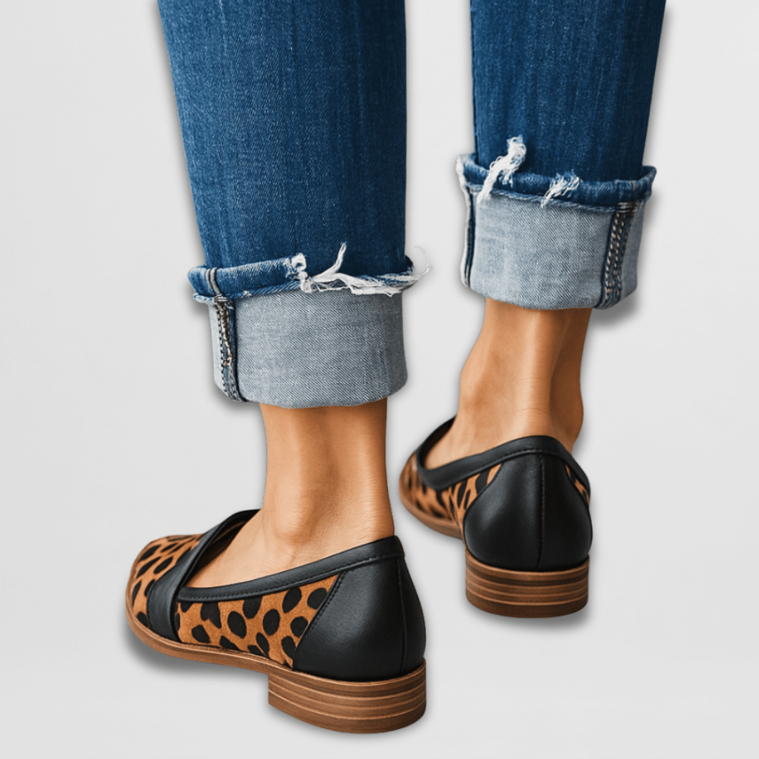 Mocassini ortopedici da donna in camoscio con punta a punta, comodi slip-on per camminare, scarpe basse