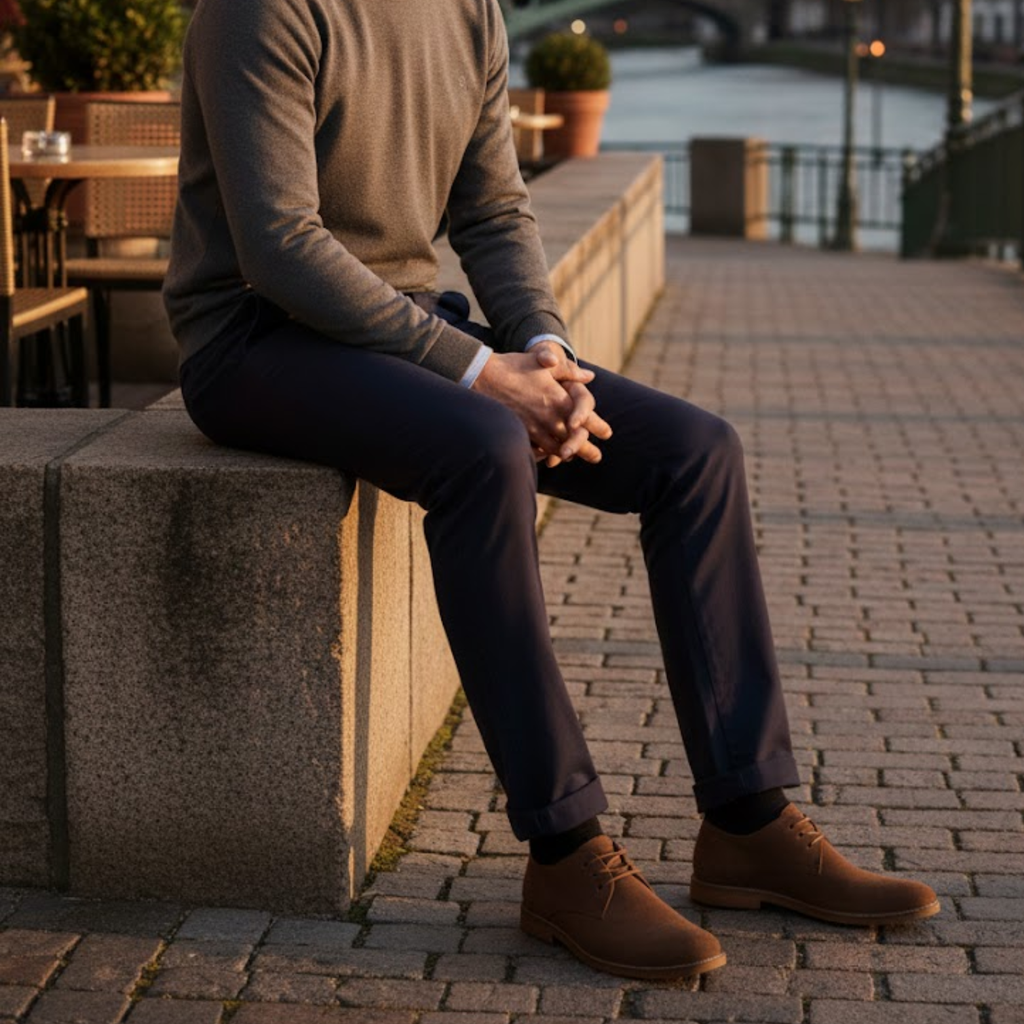 Matte Leather Derby Style Business Oxfords for Men