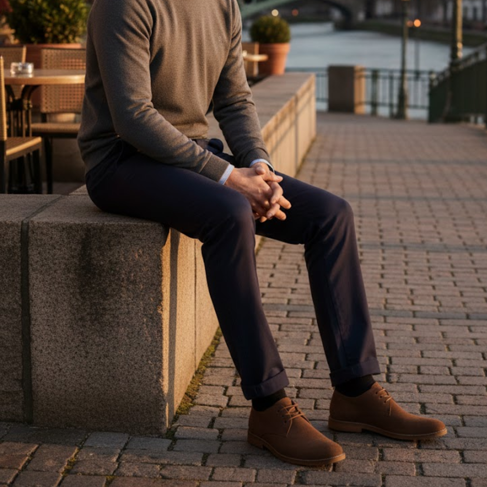 Matte Leather Derby Style Business Oxfords for Men