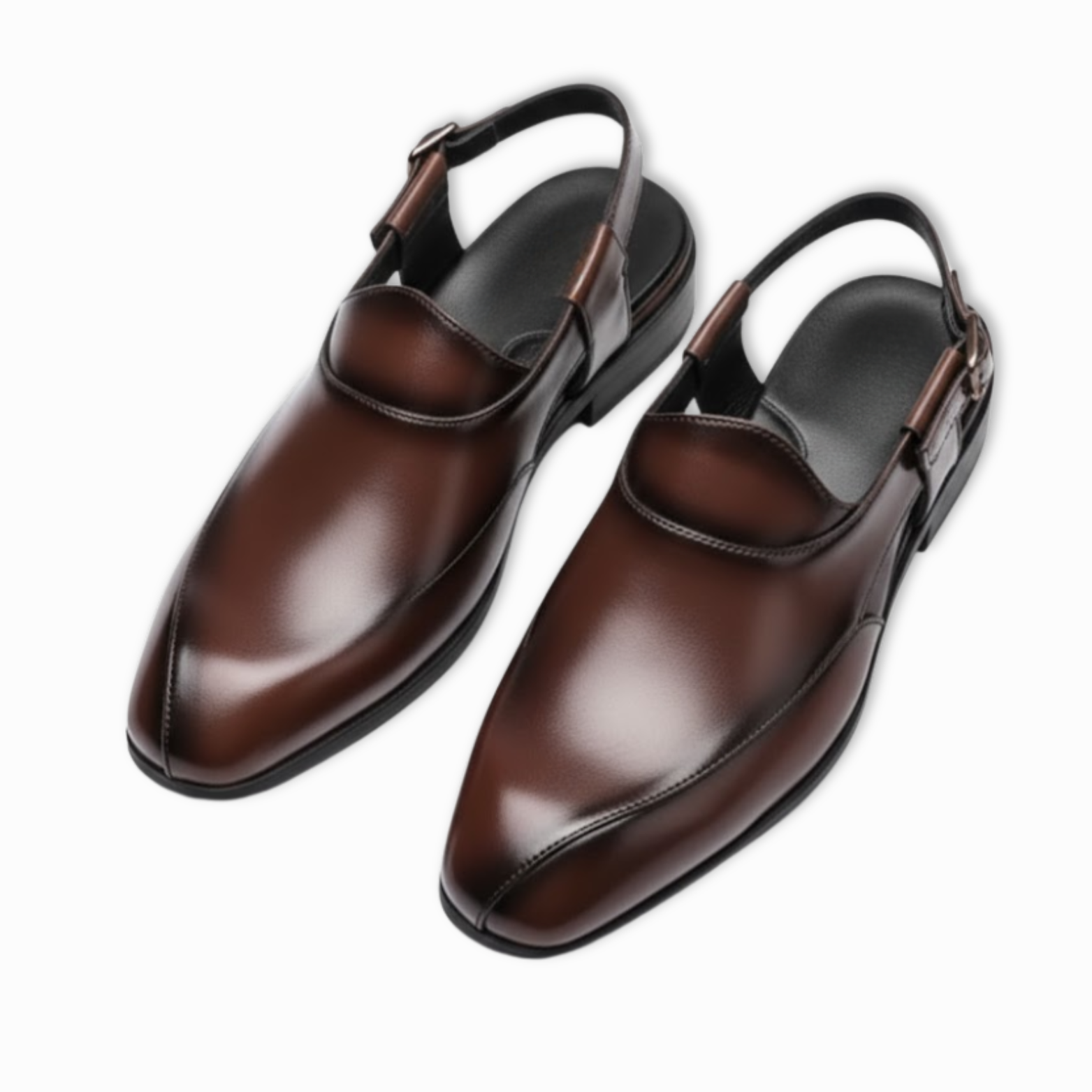 Men's Genuine Leather Casual Flat Sandals, Brown / 10 Men's Genuine Leather Casual Flat Sandals, Brown / 10