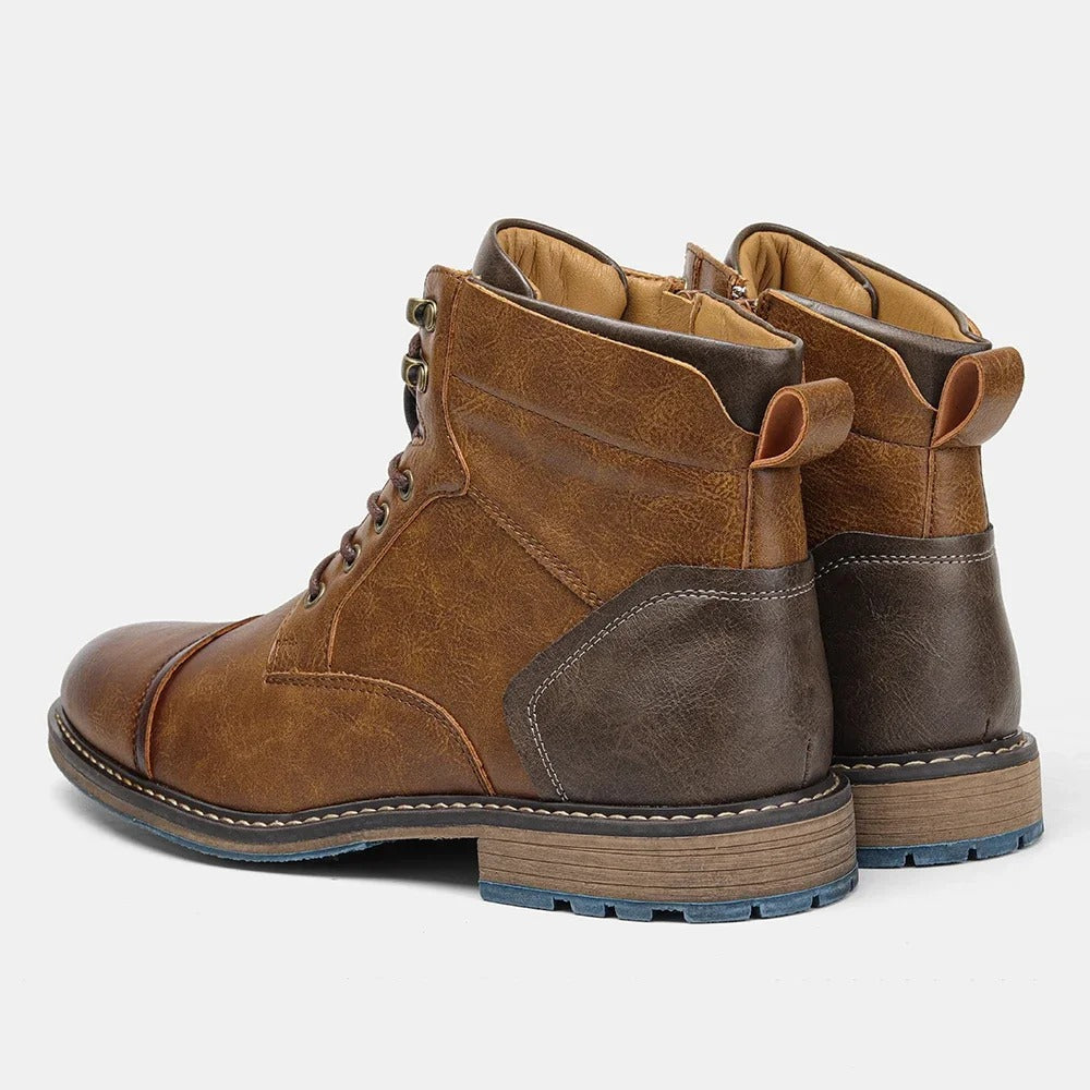 Ghete bărbătești confortabile din piele vintage – construcție durabilă, stil clasic atemporal