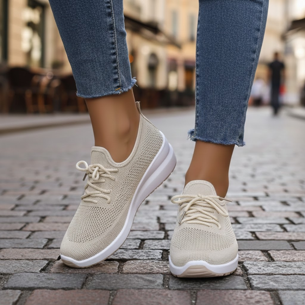 Women's Modern Breathable Mesh Wedge Sneakers Comfort Walking Slip-On Shoes