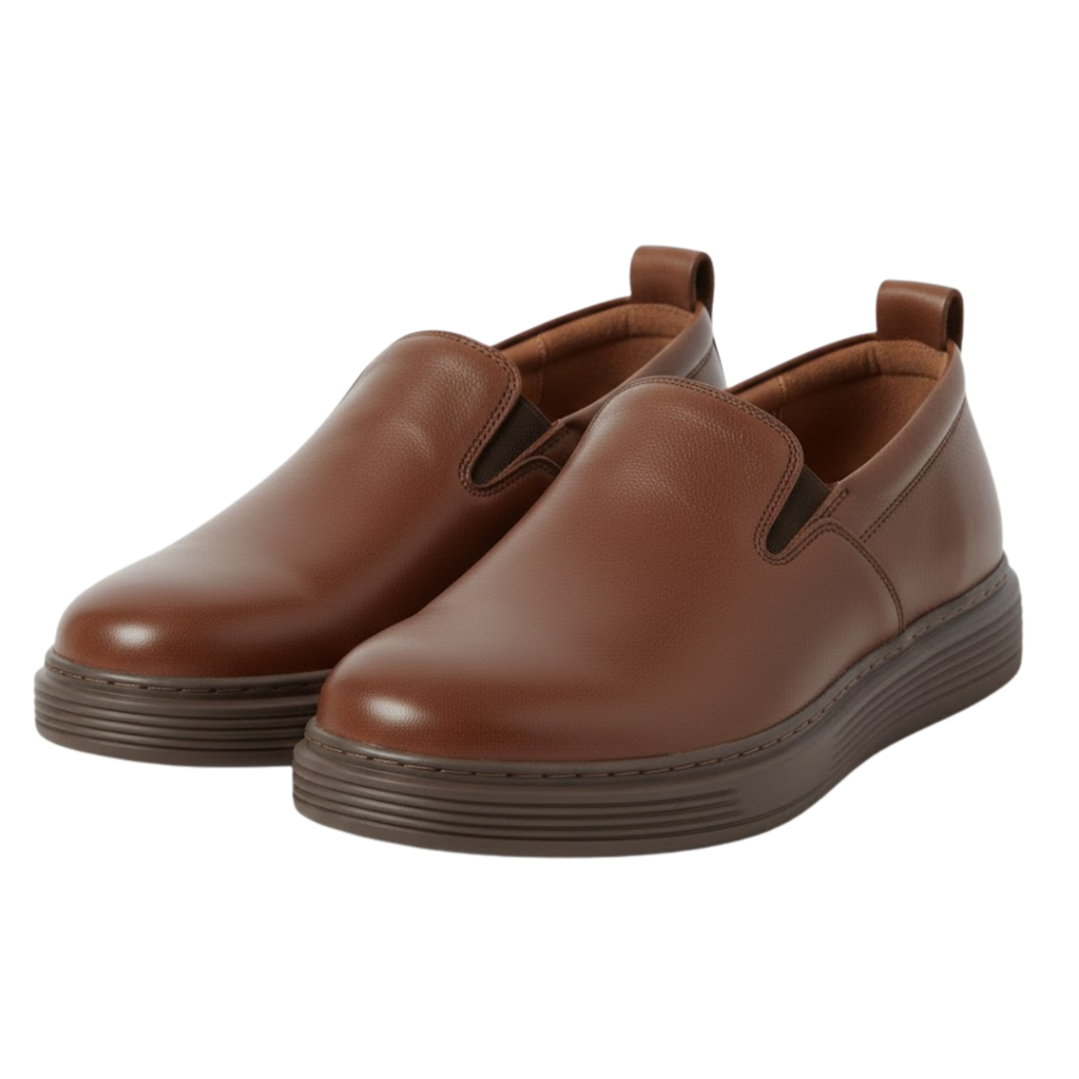 Men's Leather Loafers Cushioned Arch Support Casual Footwear