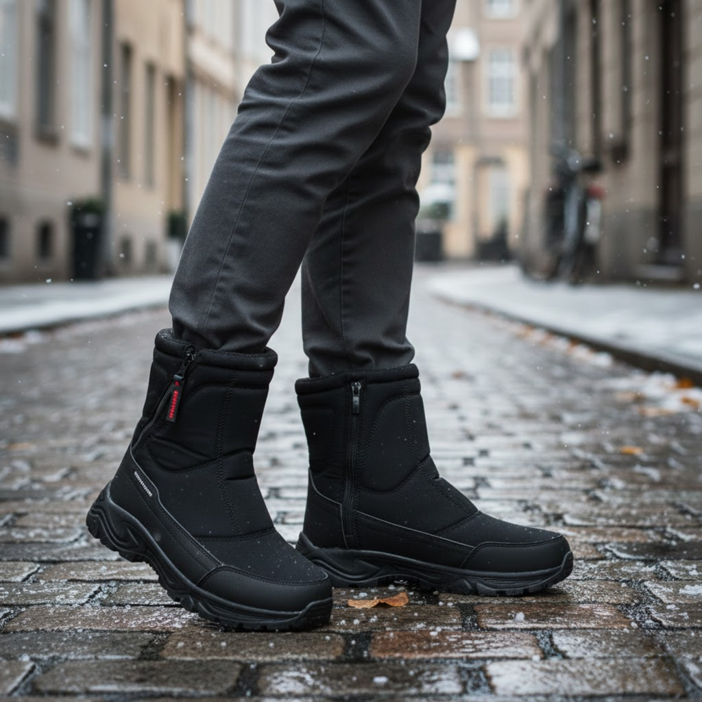 Men's Rugged Outdoor Snow Boots Waterproof Insulated Thermal Winter Footwear