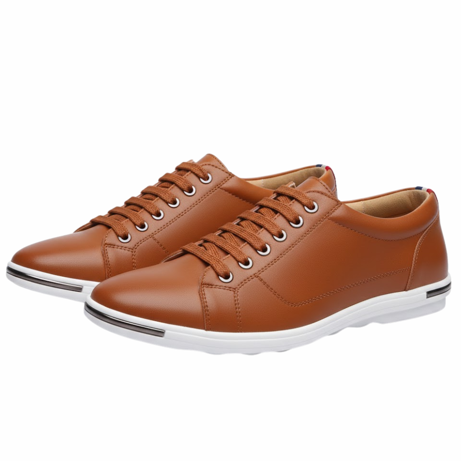 Men's New Casual Leather Walking Flats Sneakers