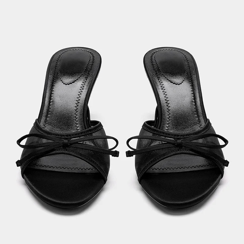 Women's Comfort Kitten Heel Mule Sandals – Open Toe, Airy Slip-On Design