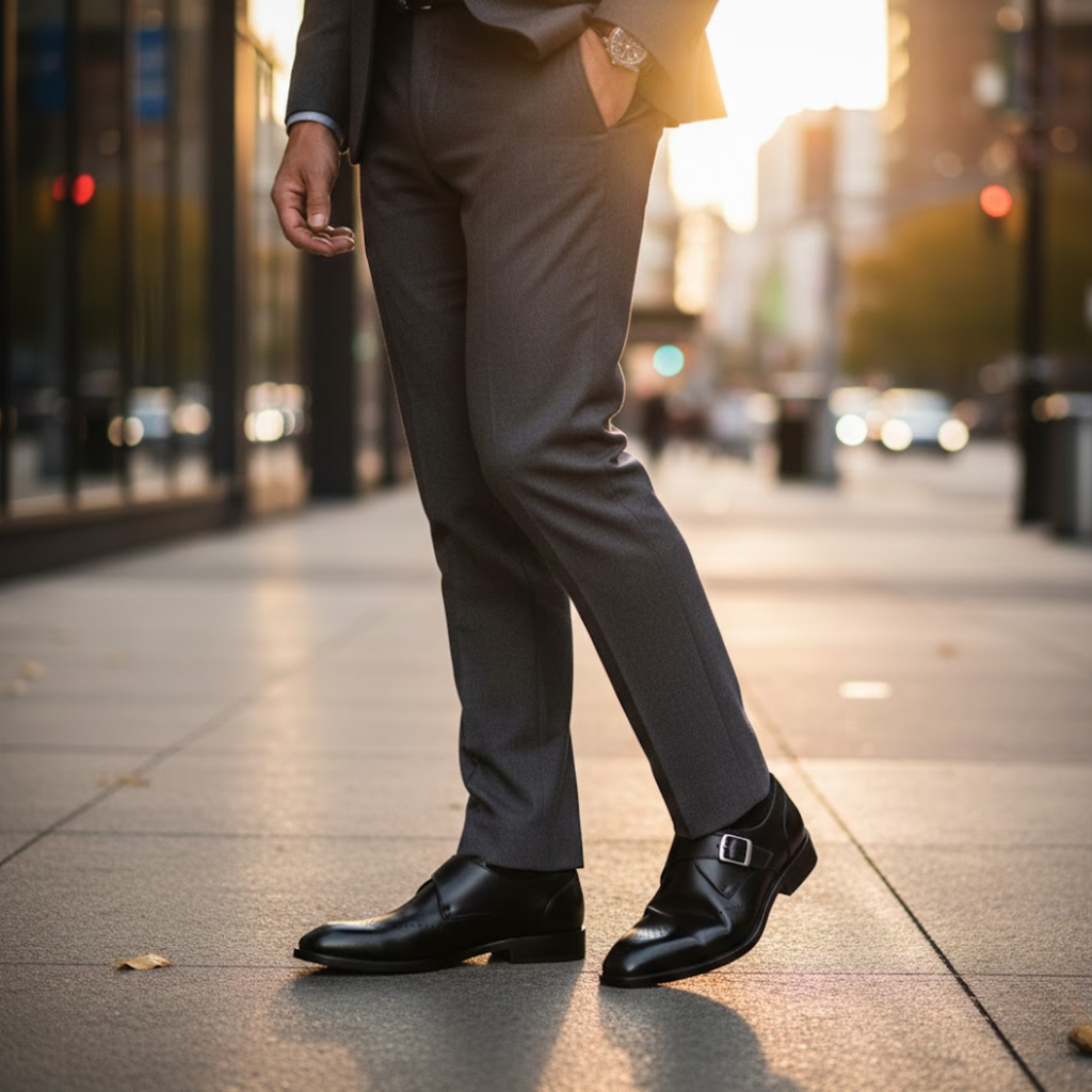 Dress Leather Shoes Men Business Oxford Shoes Fashion Carved England Buckle Formal Mengke Shoe