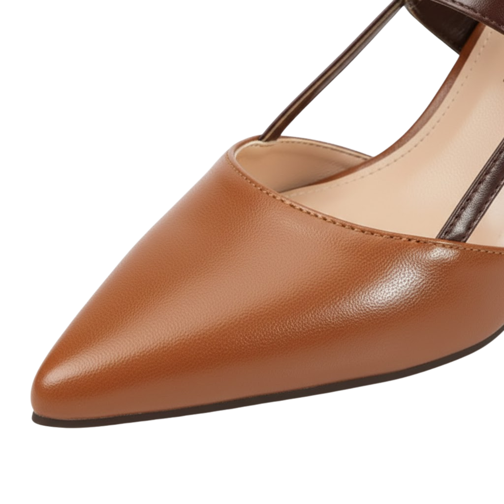 Women Pointed Toe Block High Heel Sandals Slingback