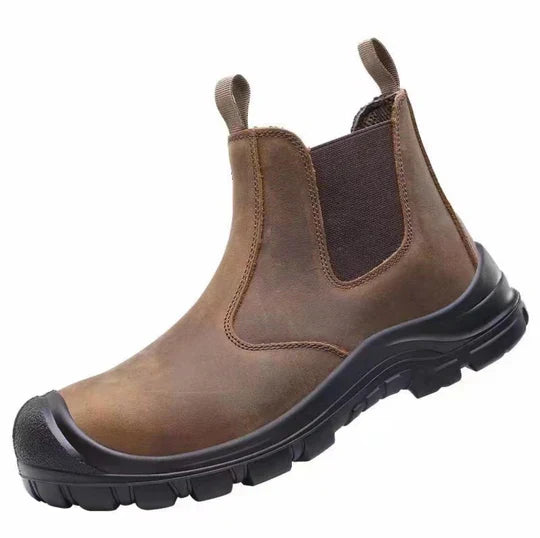 Men's Orthopedic Steel Toe Safety Work Boots – Waterproof, Non-Slip Sole