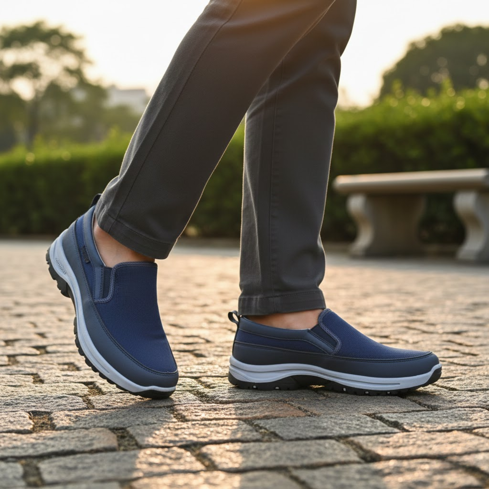 Men's Lightweight Breathable Mesh Loafers Retro Non-Slip Driving Sneakers