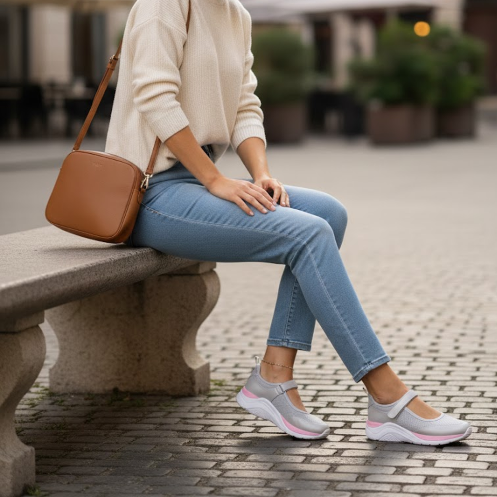 Women's Knitted Grid Casual Platform Sneakers