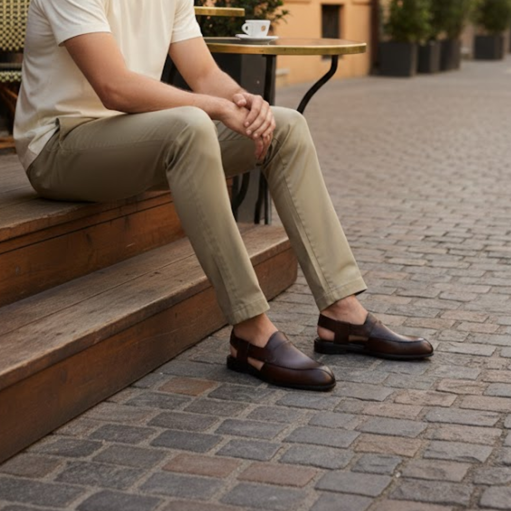 Men's Genuine Leather Casual Flat Sandals