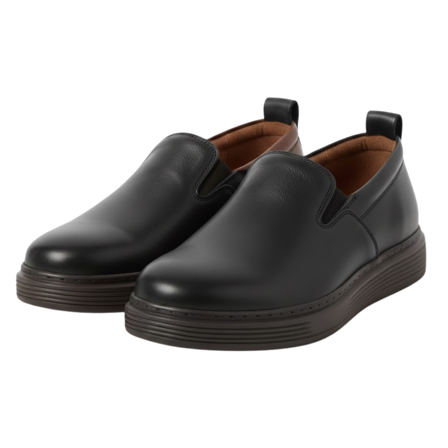 Men's Leather Loafers Cushioned Arch Support Casual Footwear