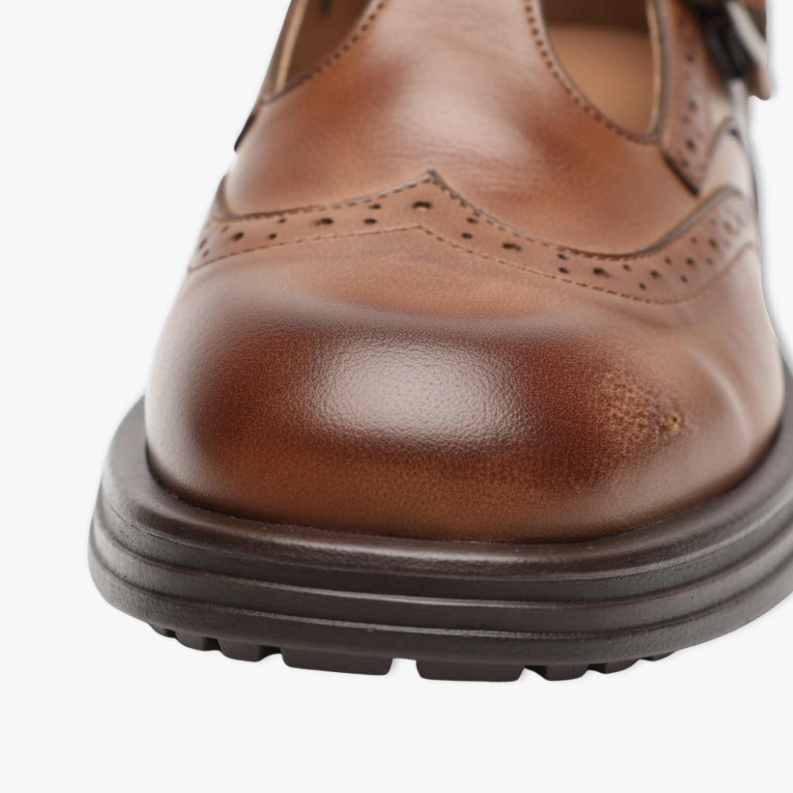 Women's Retro Brogue Leather Mary Jane Oxfords