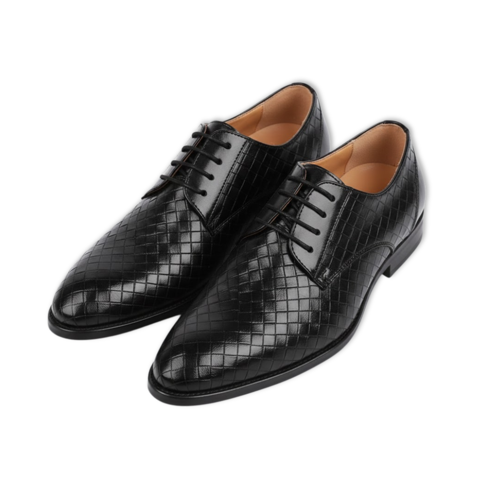 Men's Formal Leather Geometric Oxfords Flats, Black / 12