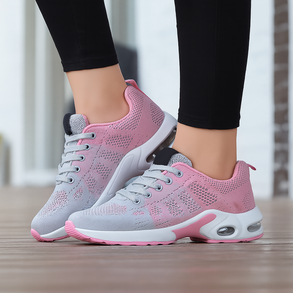 Women's Platform Mesh Running Shoes Breathable Lightweight Chunky Sports Sneakers