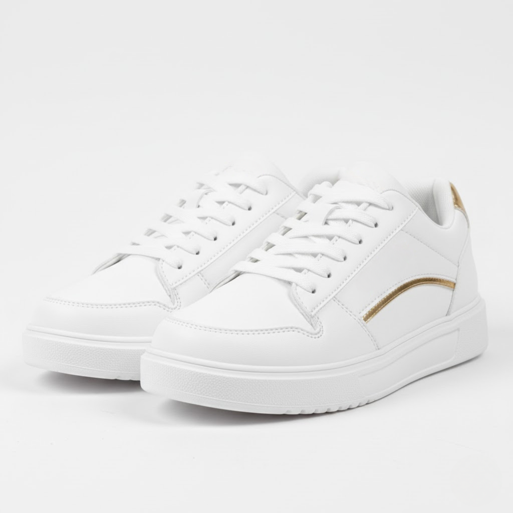 Baasploa Women's Premium Leather Platform Sneakers Anti-Slip Comfort Athletic Skate Shoes