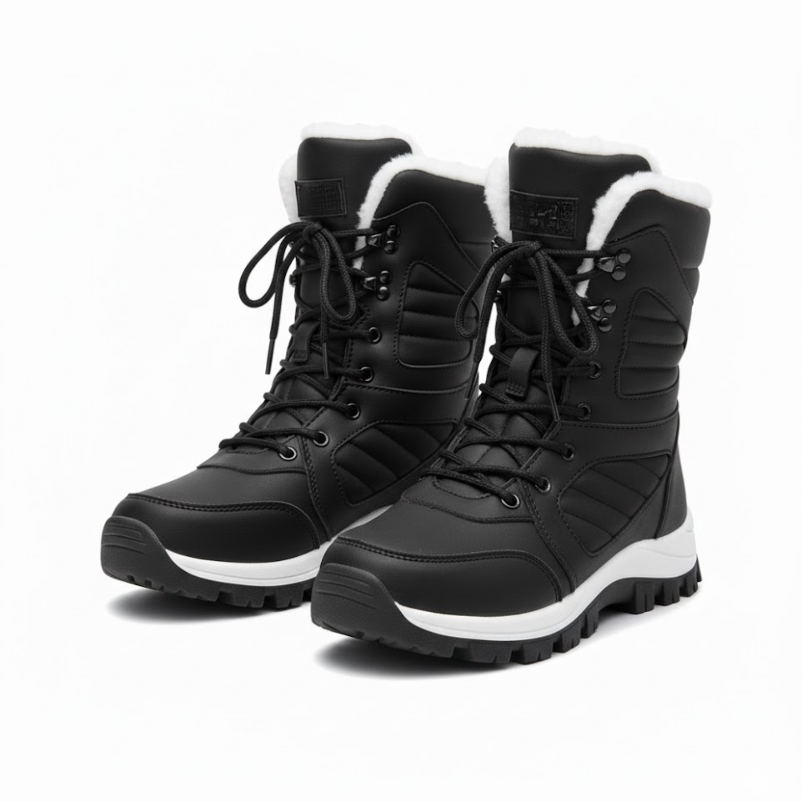 Dame Termiske Fleeceforede High Top Vinterstøvler Modstandsdygtige Vejrbestandige Vinterstøvletter