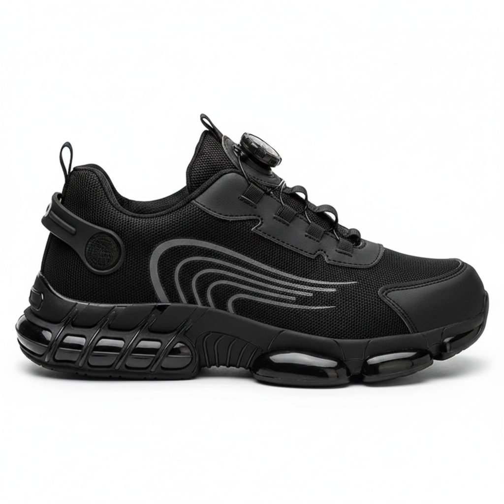 Chaussures de sécurité pour homme à embout en acier, bouton rotatif, anti-perforation, bottes de travail industrielles