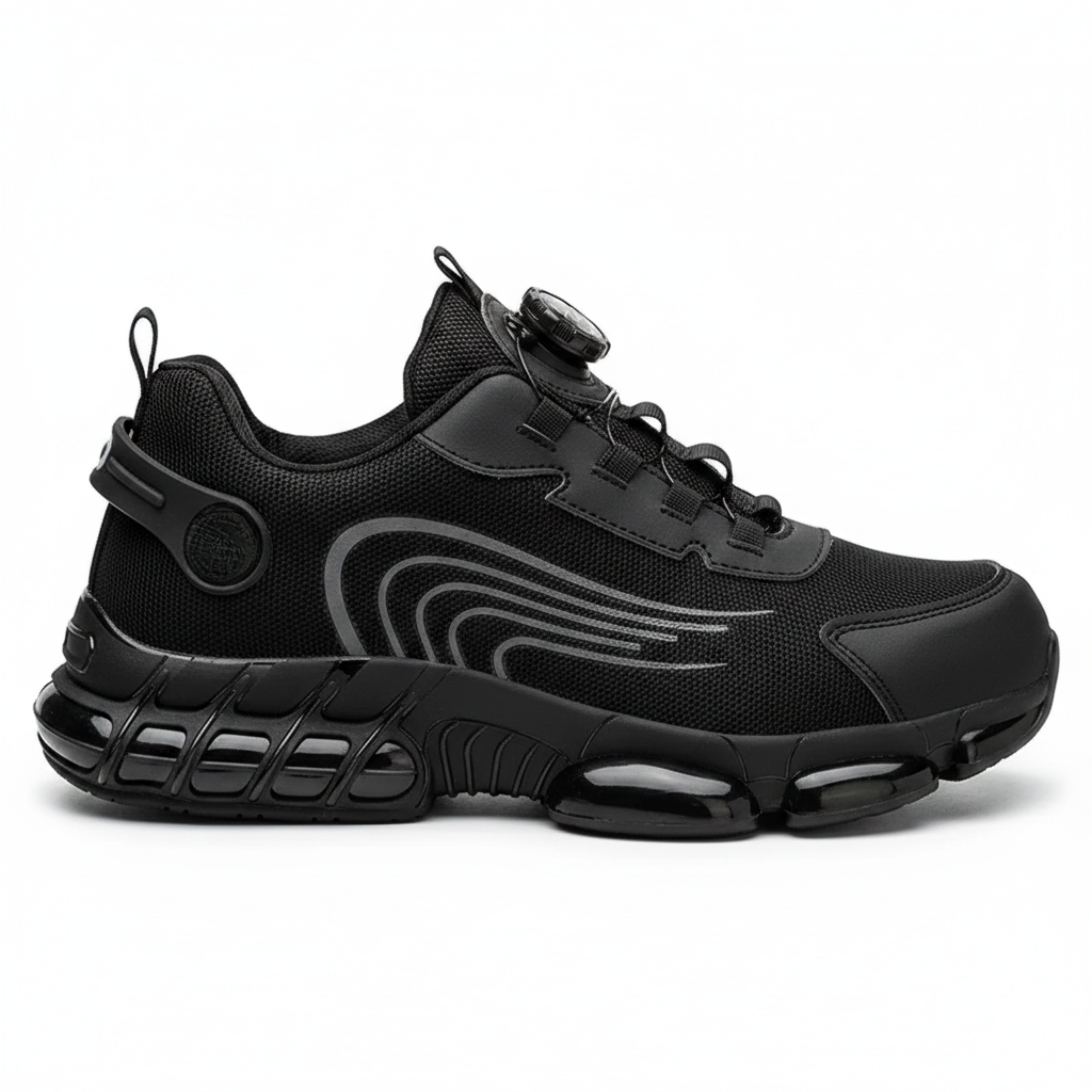 Chaussures de sécurité pour homme à embout en acier, bouton rotatif, anti-perforation, bottes de travail industrielles