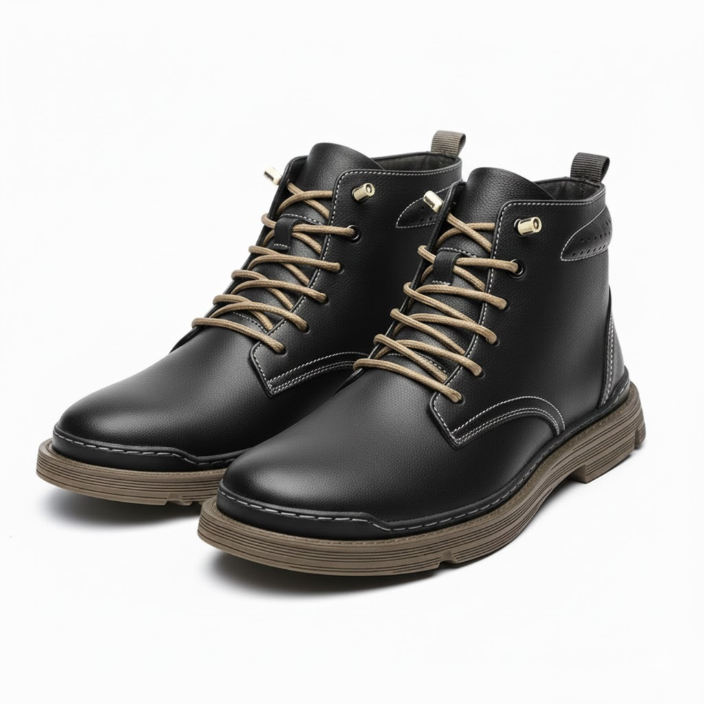 Men's Leather Chelsea Ankle Boots Elevator Sneakers